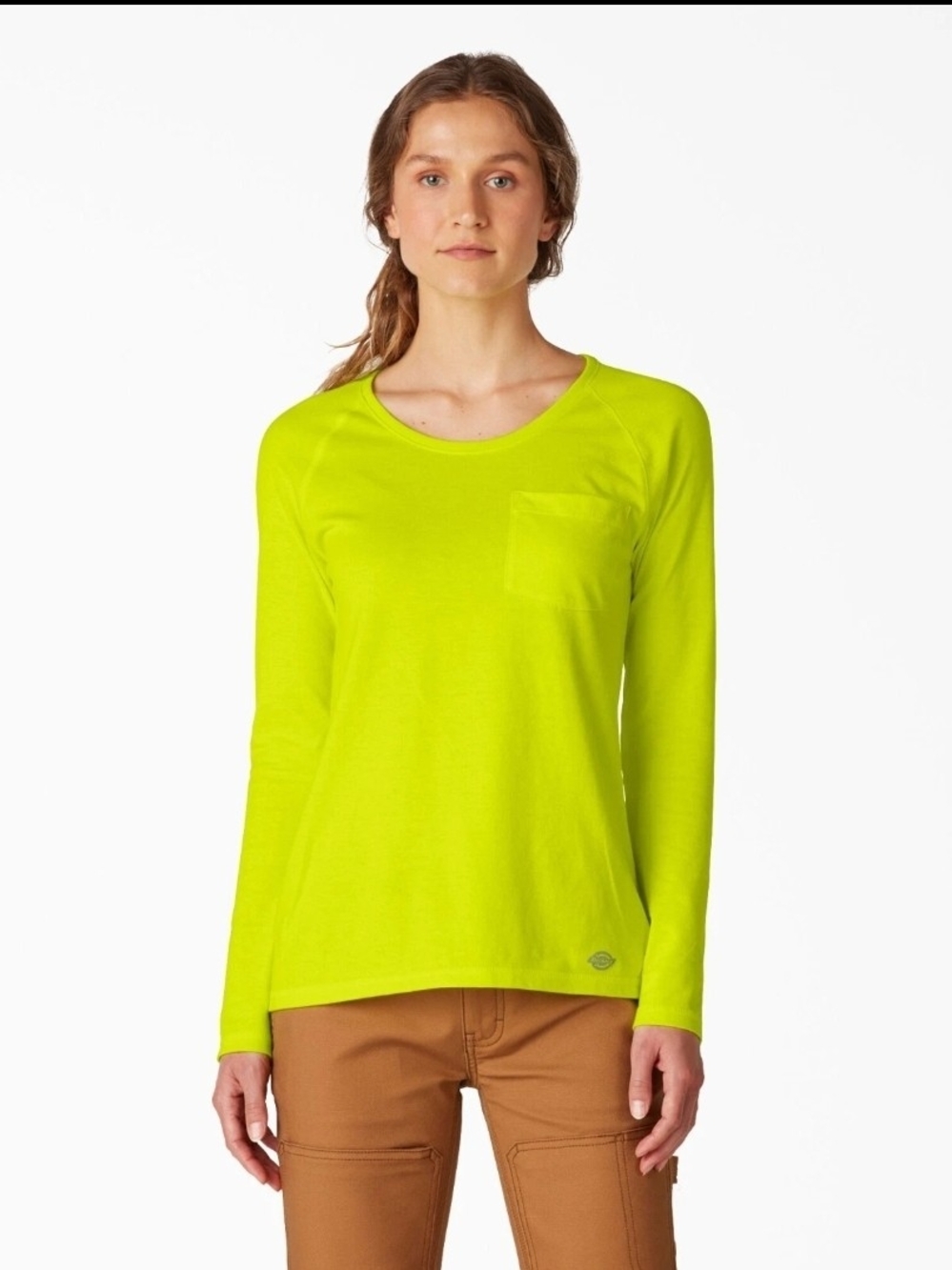 Dickies Performance Cooling Temp-iQ Womens Long Sleeve Shirt Large Safety Yellow